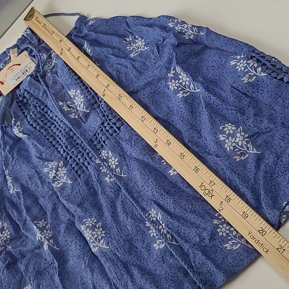 Blue Halter Smocked Tank Top - Picture 4 of 10